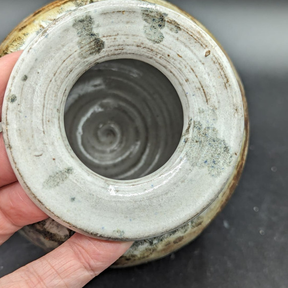 Vintage Hand Thrown Glazed Art Pottery Vase Signed Thorson 1993 - Picture 8 of 13